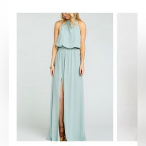 Show Me Your MuMu Heather Halter Dress Silver Sage Crisp